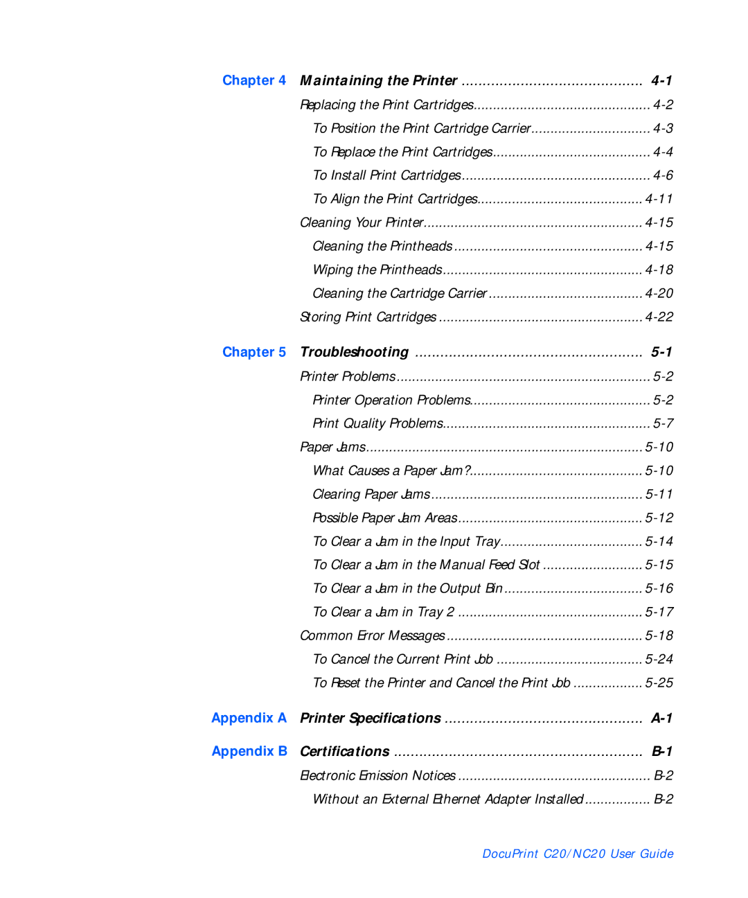 Xerox C20 manual Certifications 