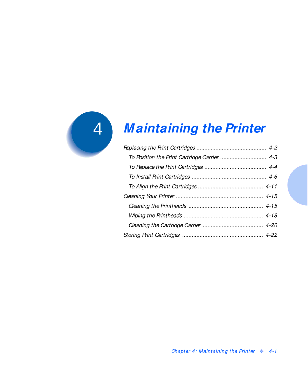 Xerox C20 manual Maintaining the Printer 