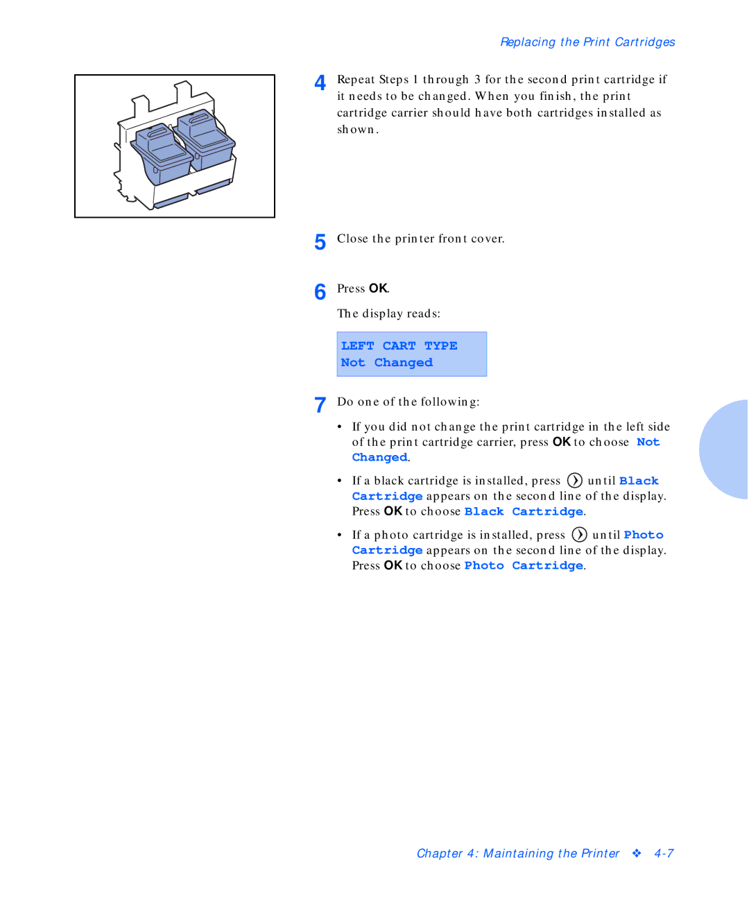 Xerox C20 manual Left Cart Type, Not Changed 