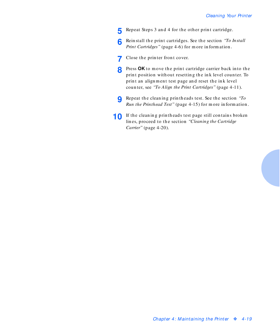 Xerox C20 manual Counter, see To Align the Print Cartridges 