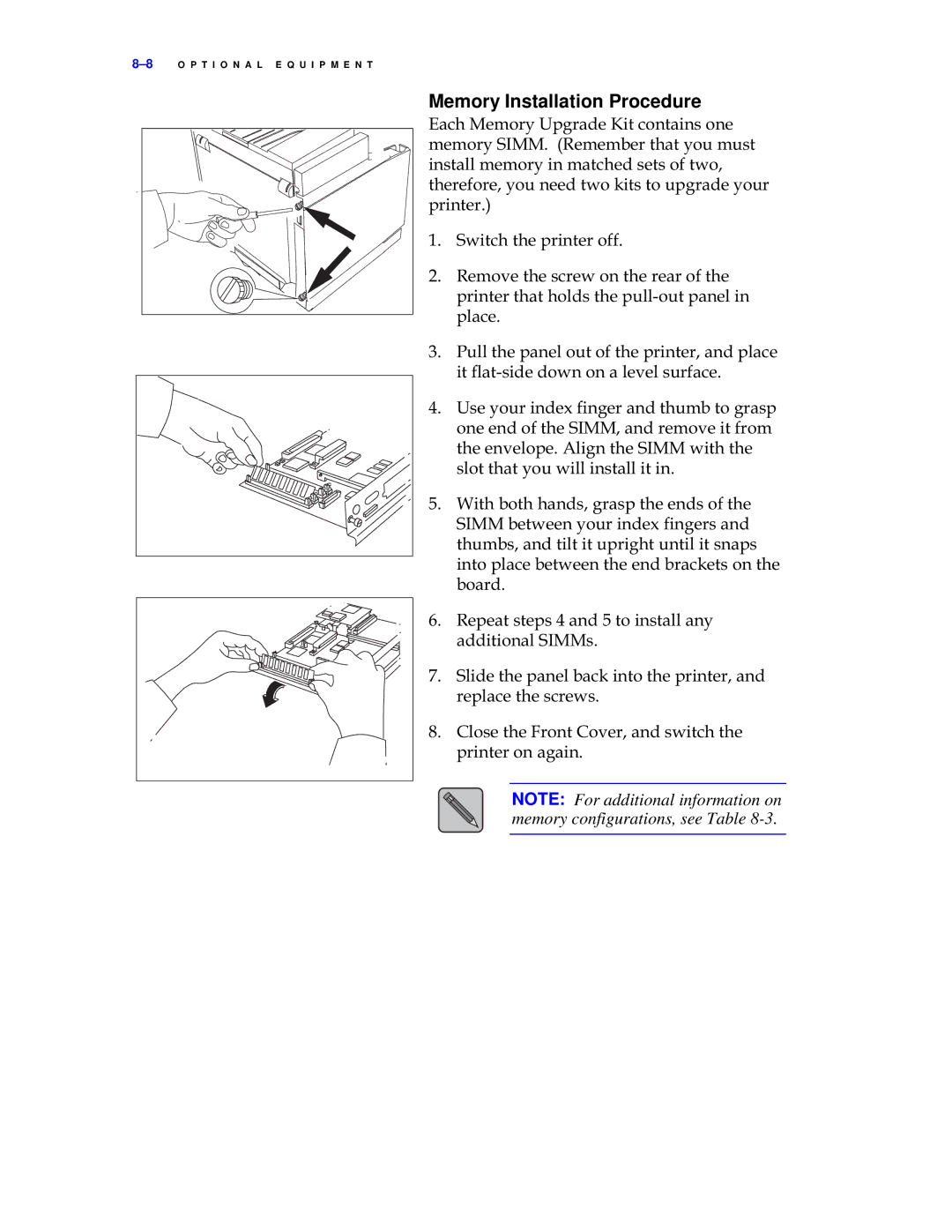 Xerox C55/C55mp manual Memory Installation Procedure 