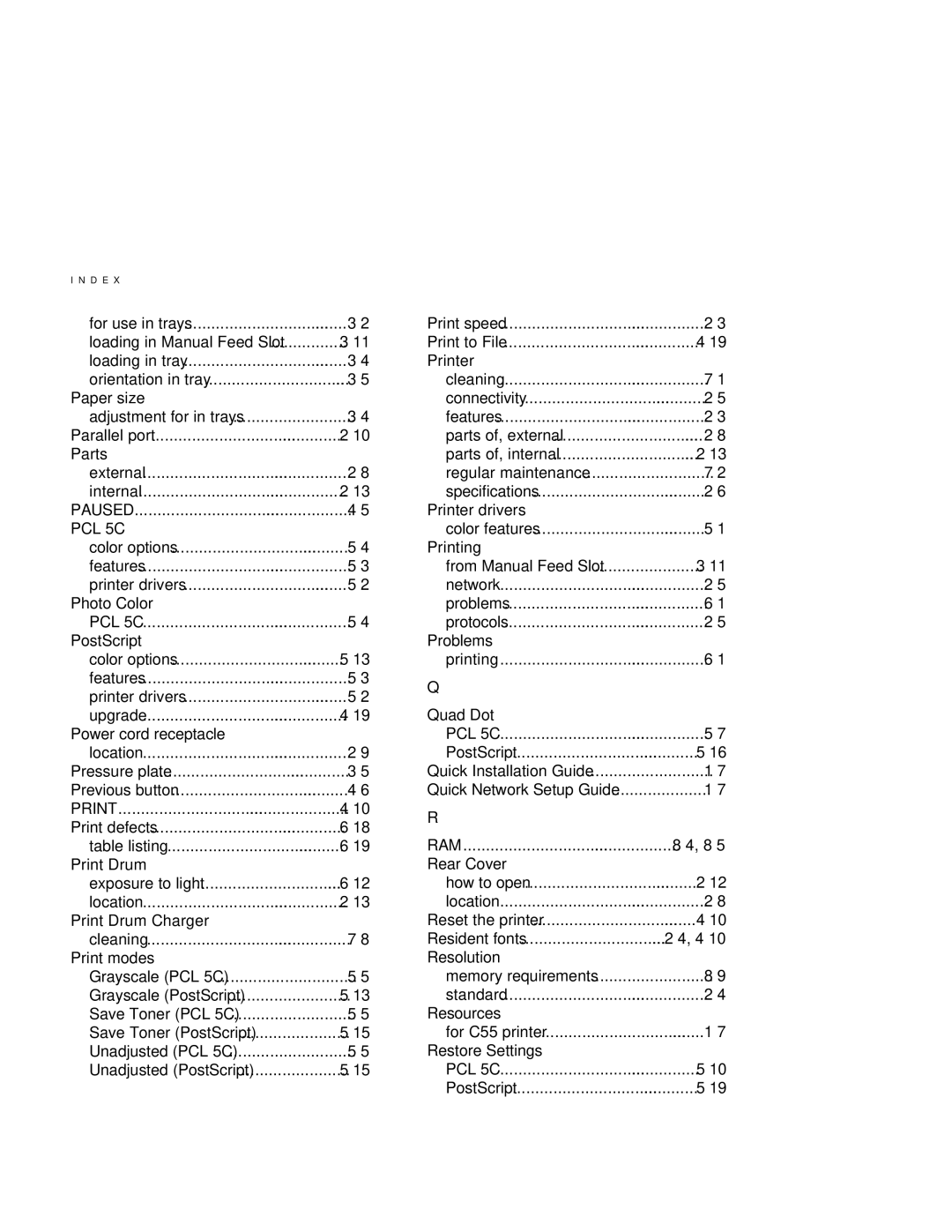 Xerox C55/C55mp manual Paused PCL 5C 