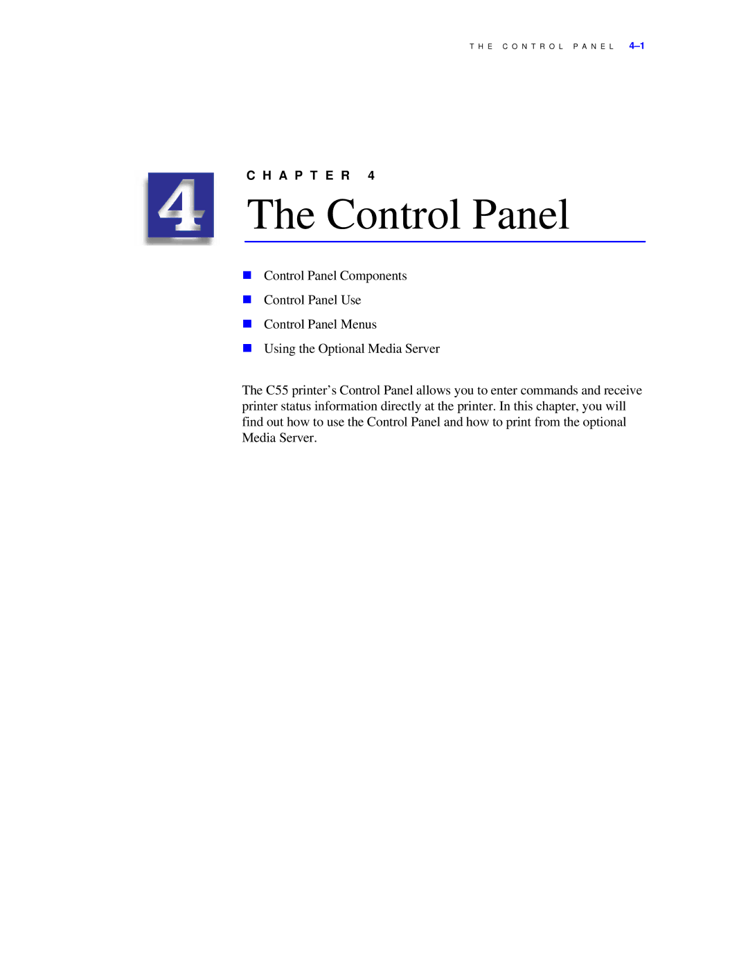 Xerox C55/C55mp manual Control Panel 