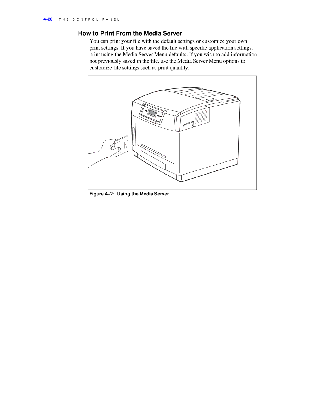 Xerox C55/C55mp manual How to Print From the Media Server, Using the Media Server 