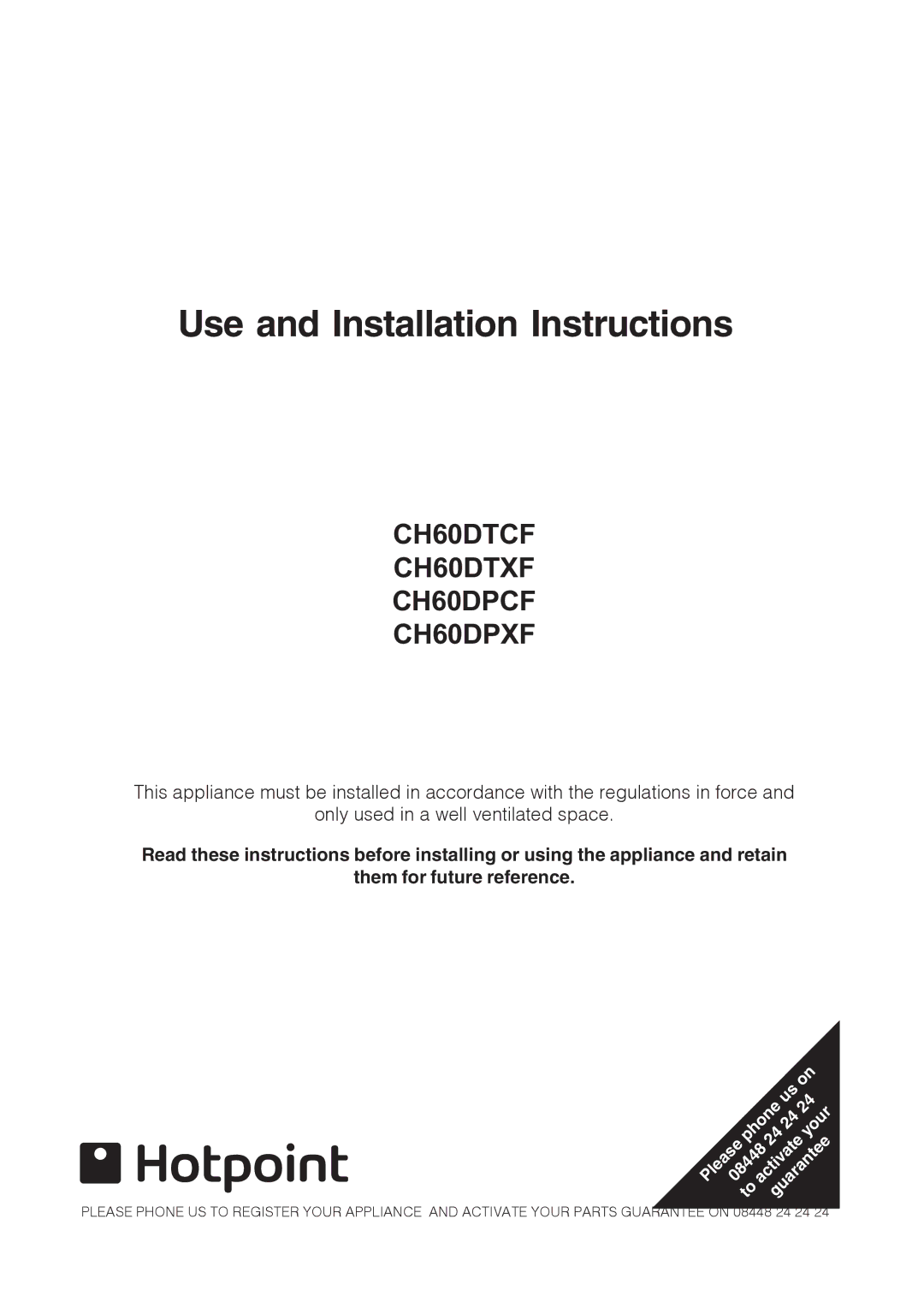 Xerox CH60DTCF, CH60DTXF, CH60DPXF, CH60DPCF installation instructions Use and Installation Instructions 