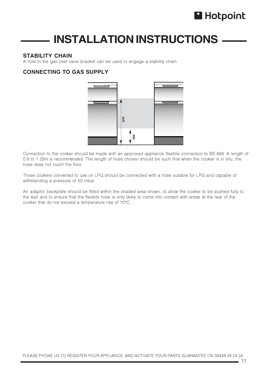 Xerox CH60DPCF, CH60DTXF, CH60DTCF, CH60DPXF installation instructions Stability Chain, Connecting to GAS Supply 