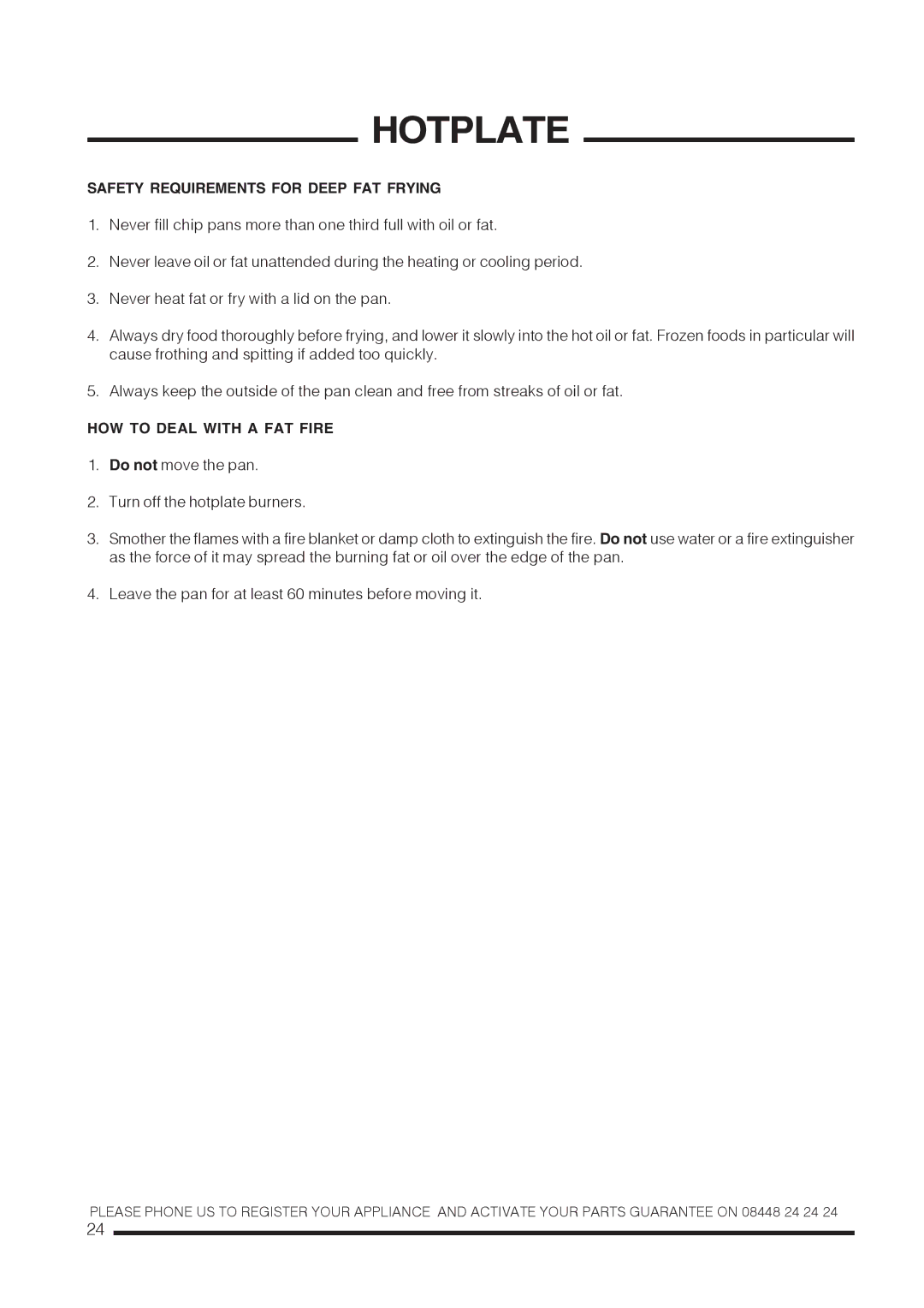 Xerox CH60DTXF, CH60DTCF, CH60DPXF, CH60DPCF Safety Requirements for Deep FAT Frying, HOW to Deal with a FAT Fire 