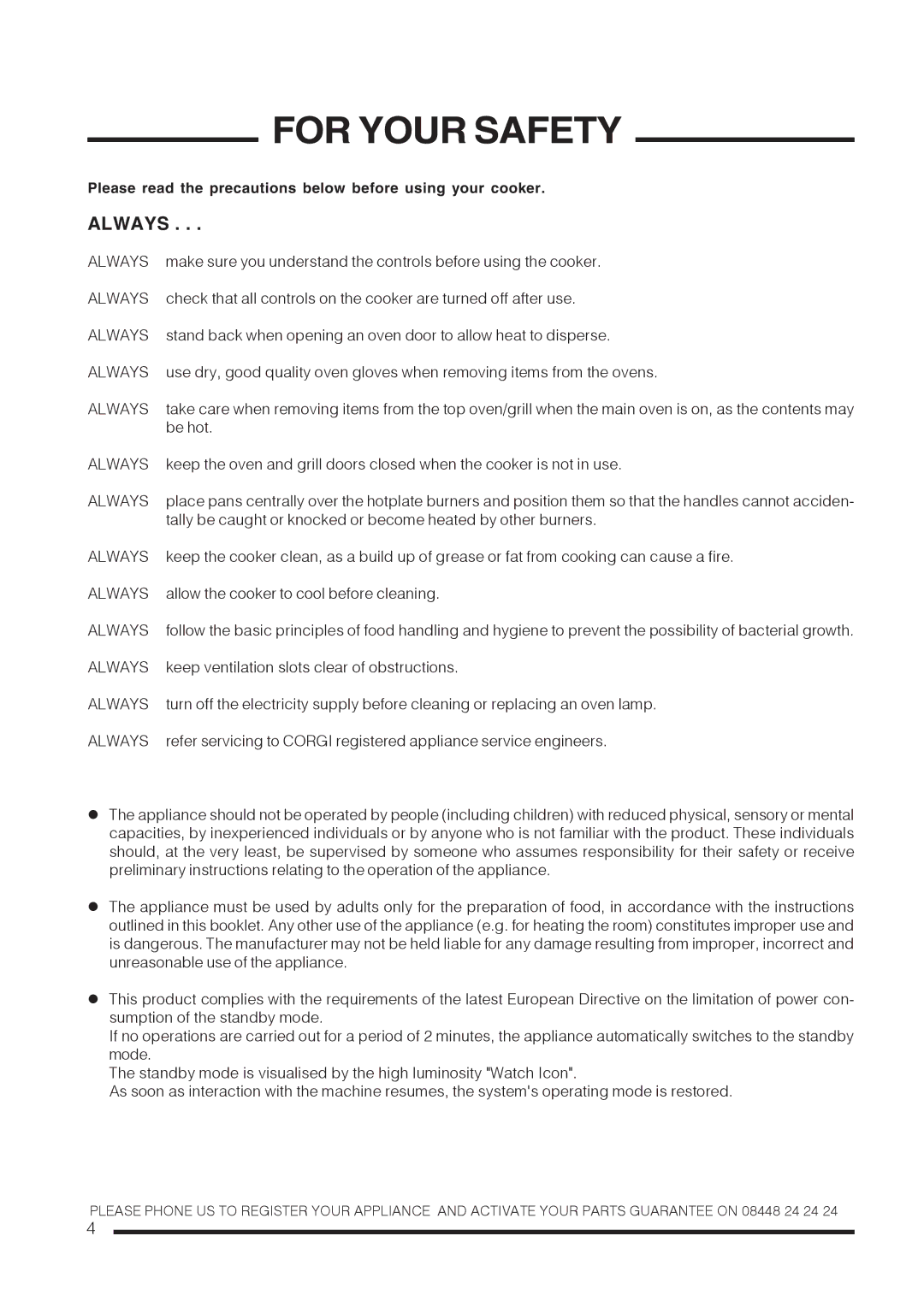 Xerox CH60DTXF, CH60DTCF, CH60DPXF For Your Safety, Always, Please read the precautions below before using your cooker 