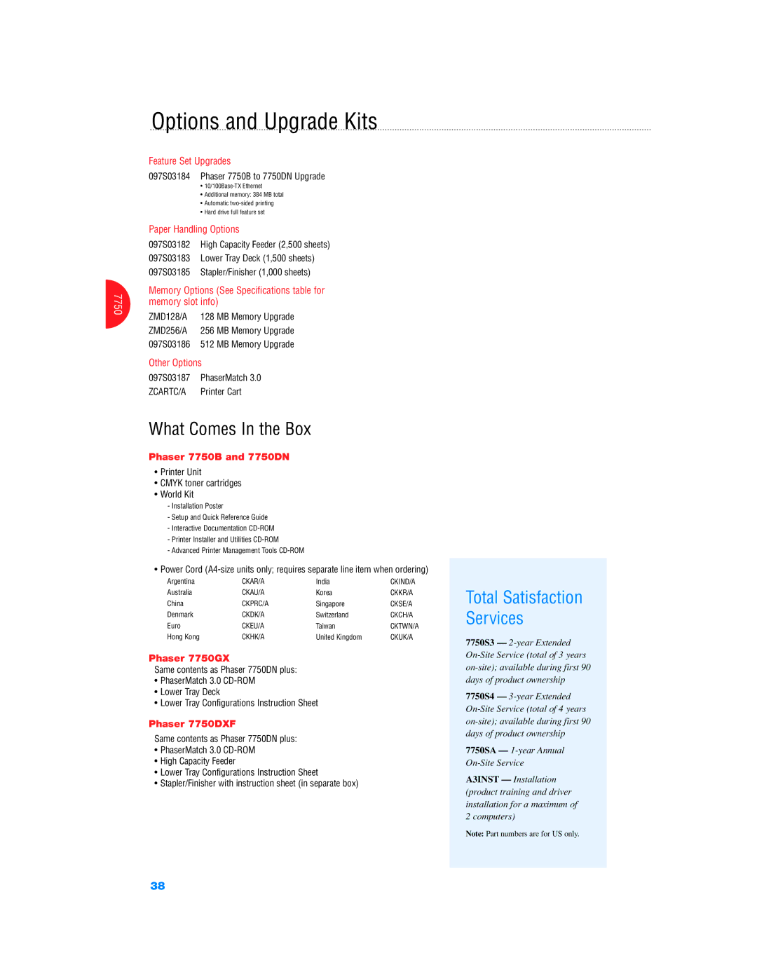 Xerox Color Laser Printer manual Phaser 7750B and 7750DN, Phaser 7750GX, Phaser 7750DXF 