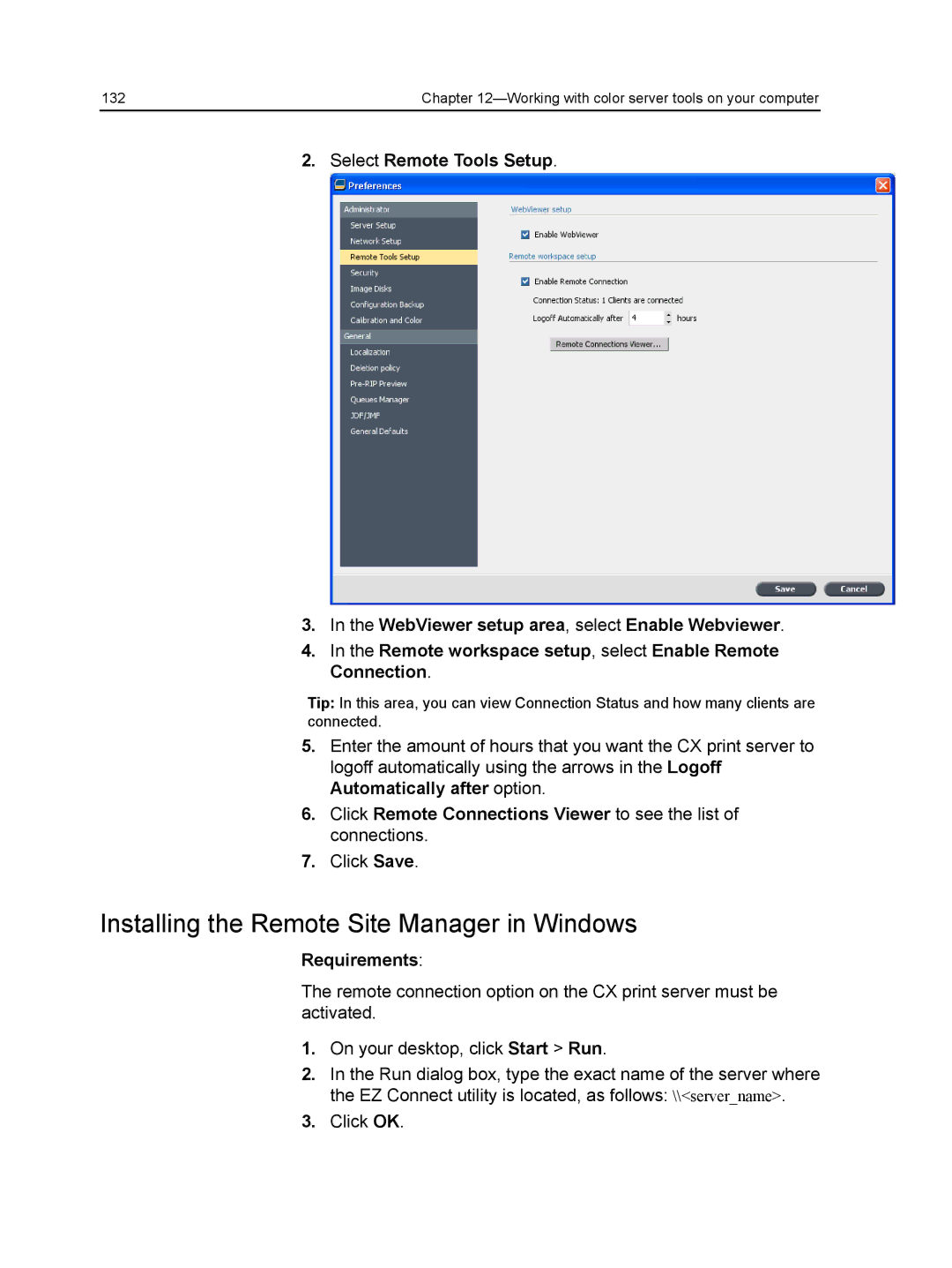 Xerox CX manual Installing the Remote Site Manager in Windows, Requirements 