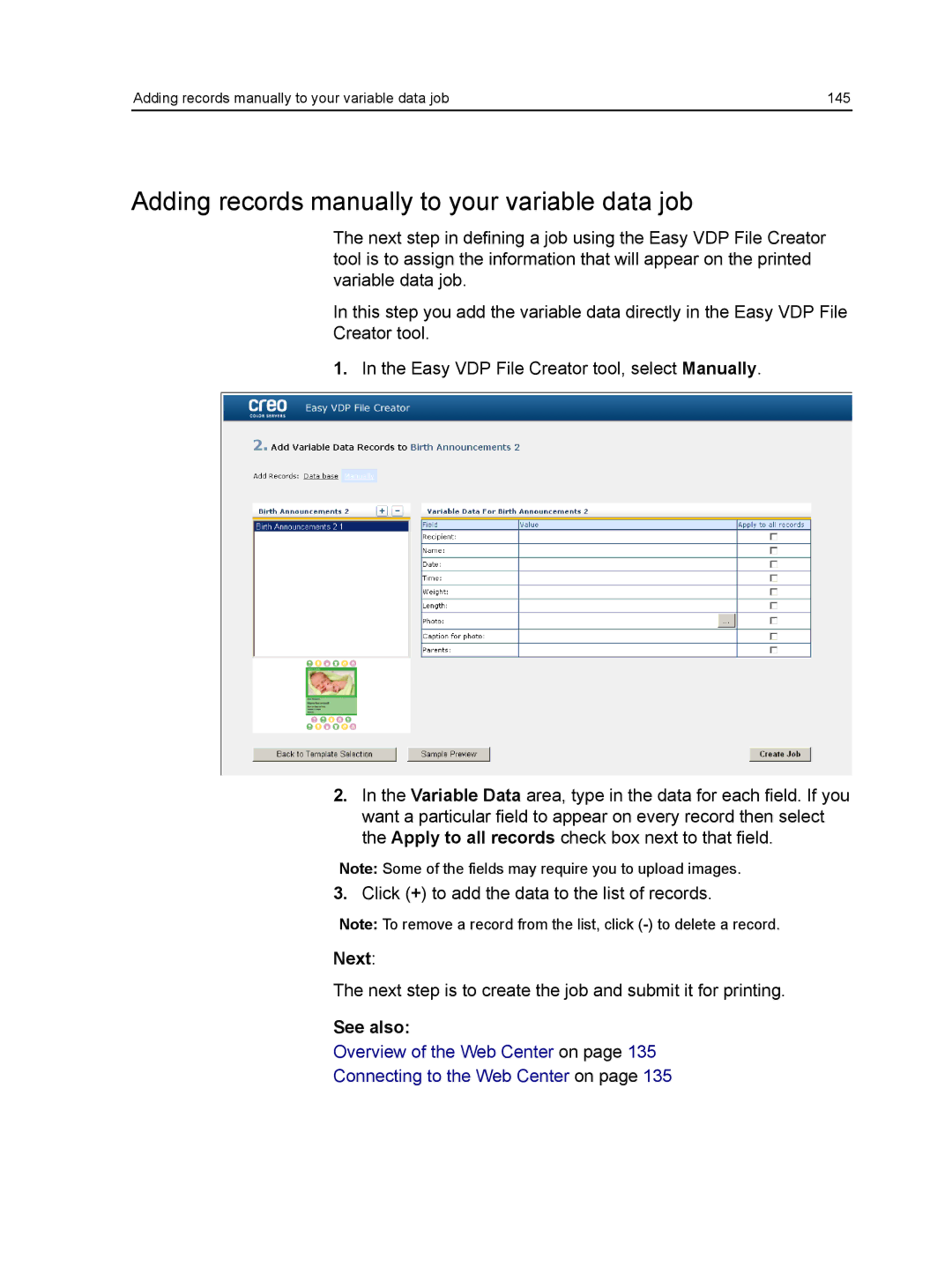 Xerox CX Adding records manually to your variable data job 