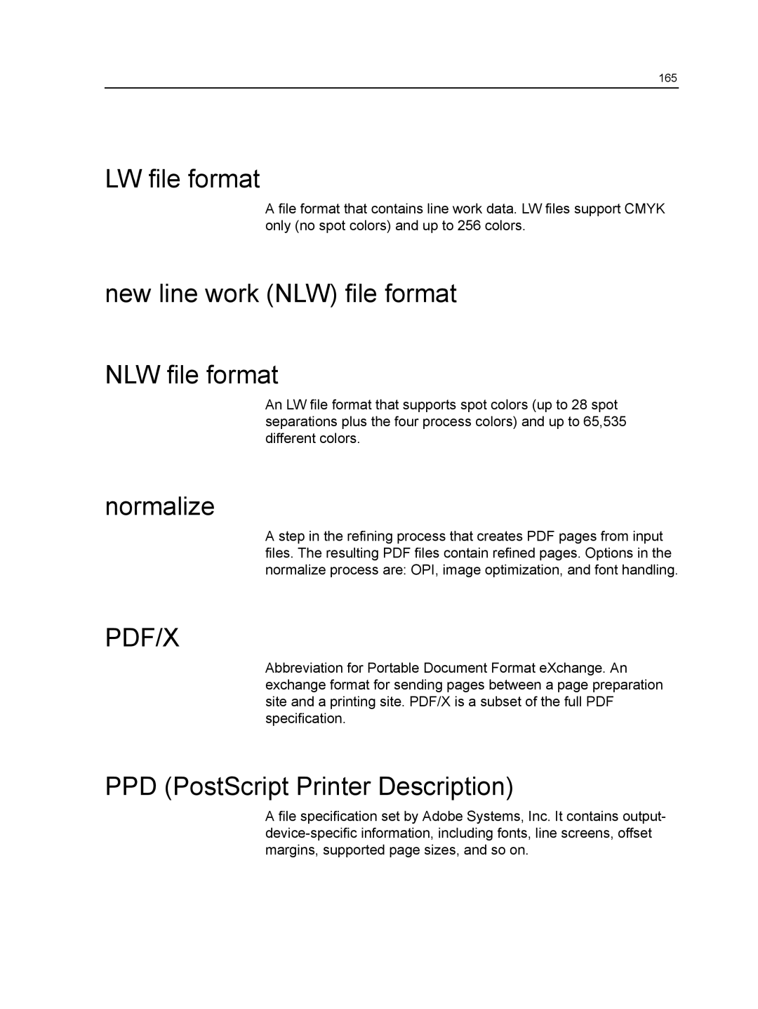 Xerox CX manual New line work NLW file format, Normalize PPD PostScript Printer Description 