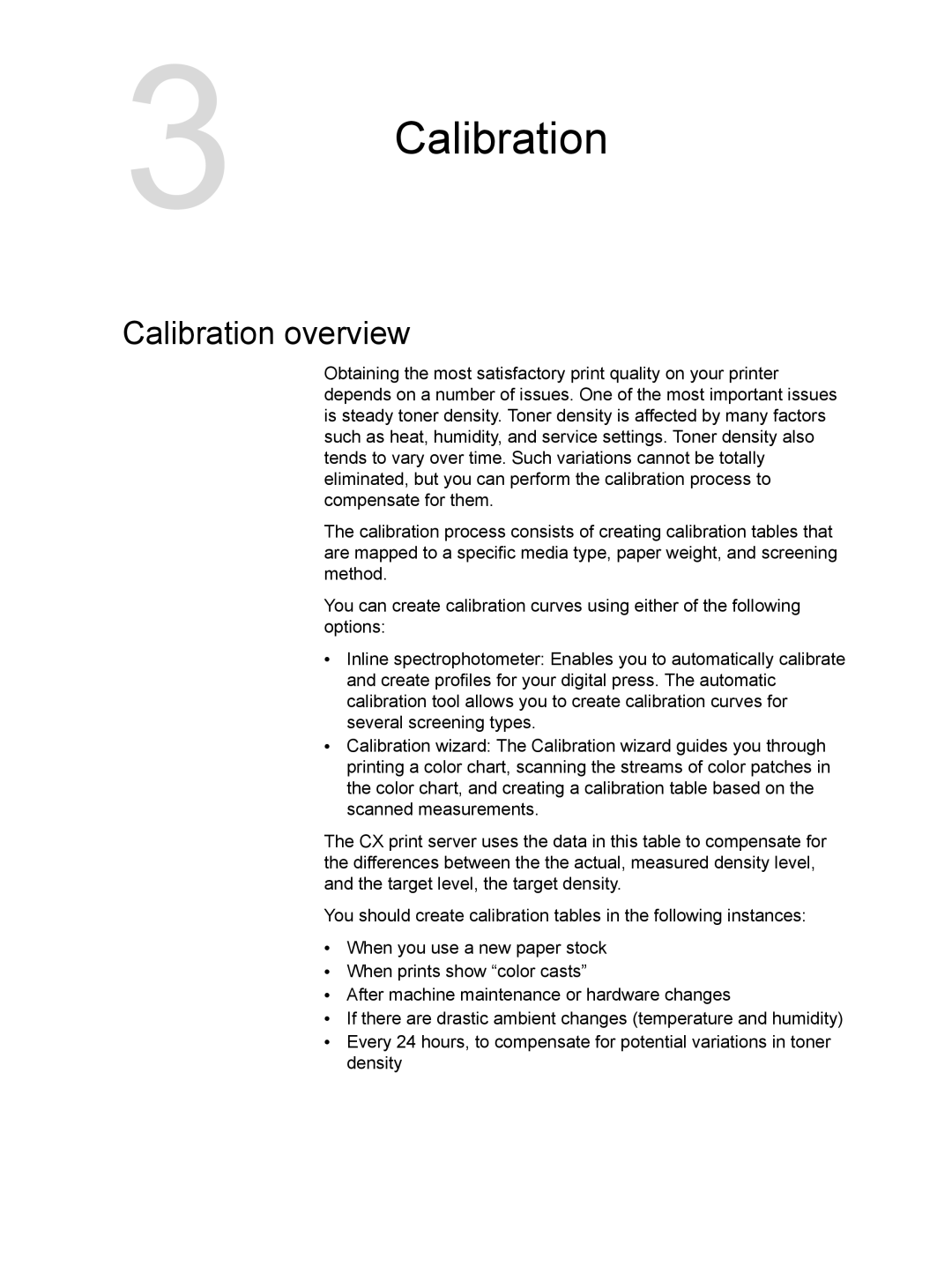 Xerox CX manual Calibration overview 