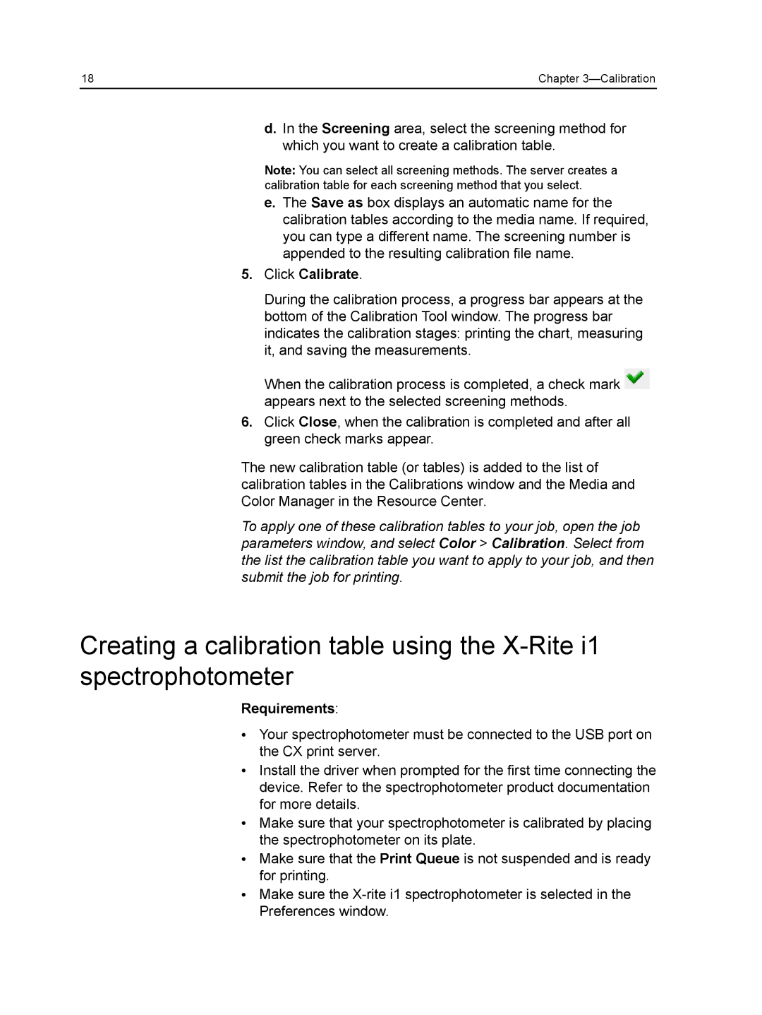 Xerox CX manual Click Calibrate 