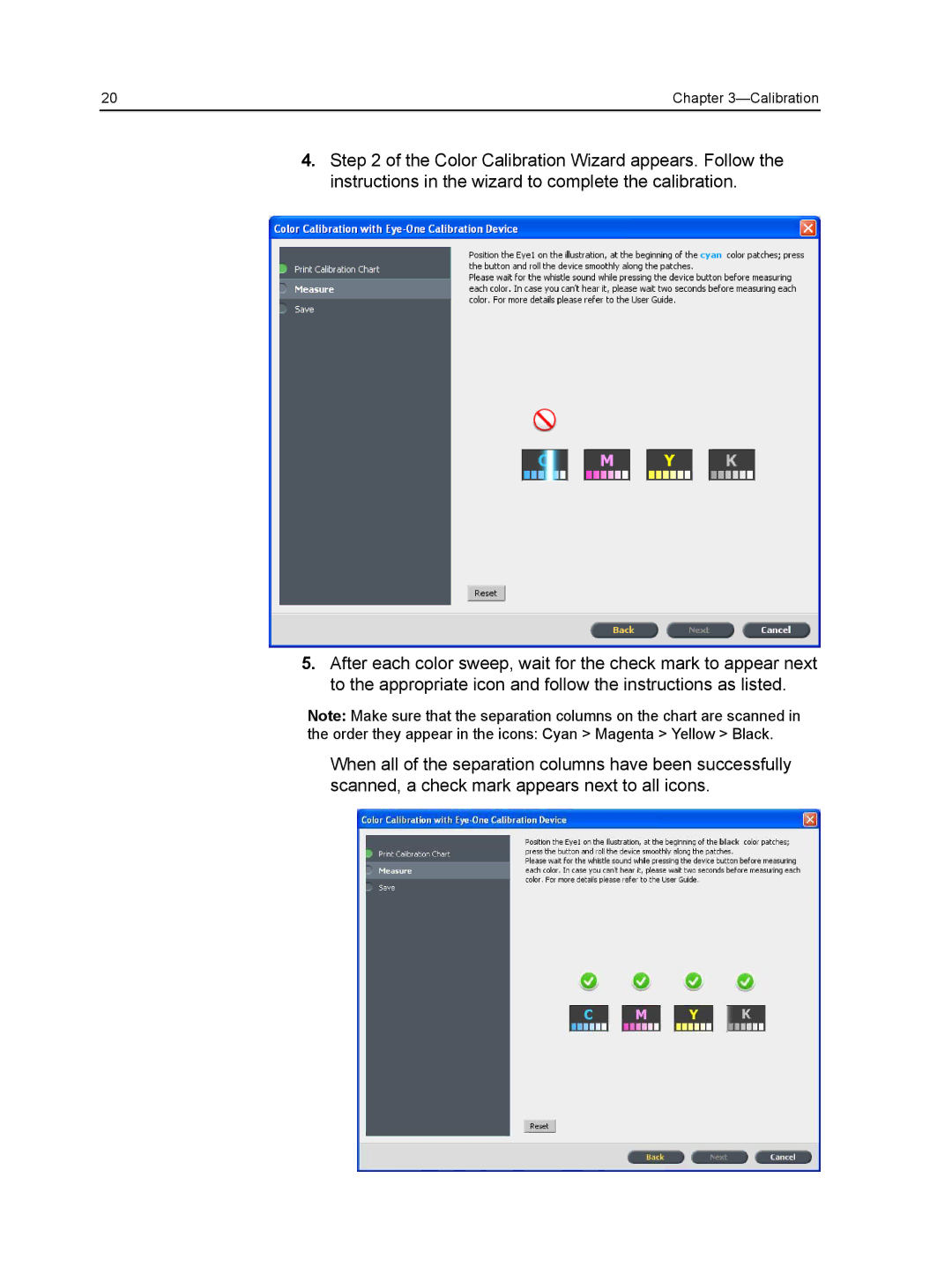 Xerox CX manual Order they appear in the icons Cyan Magenta Yellow Black 