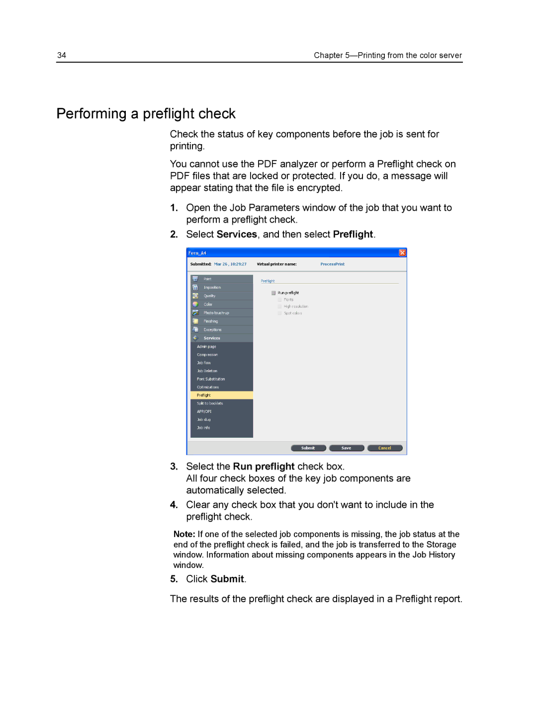 Xerox CX manual Performing a preflight check 