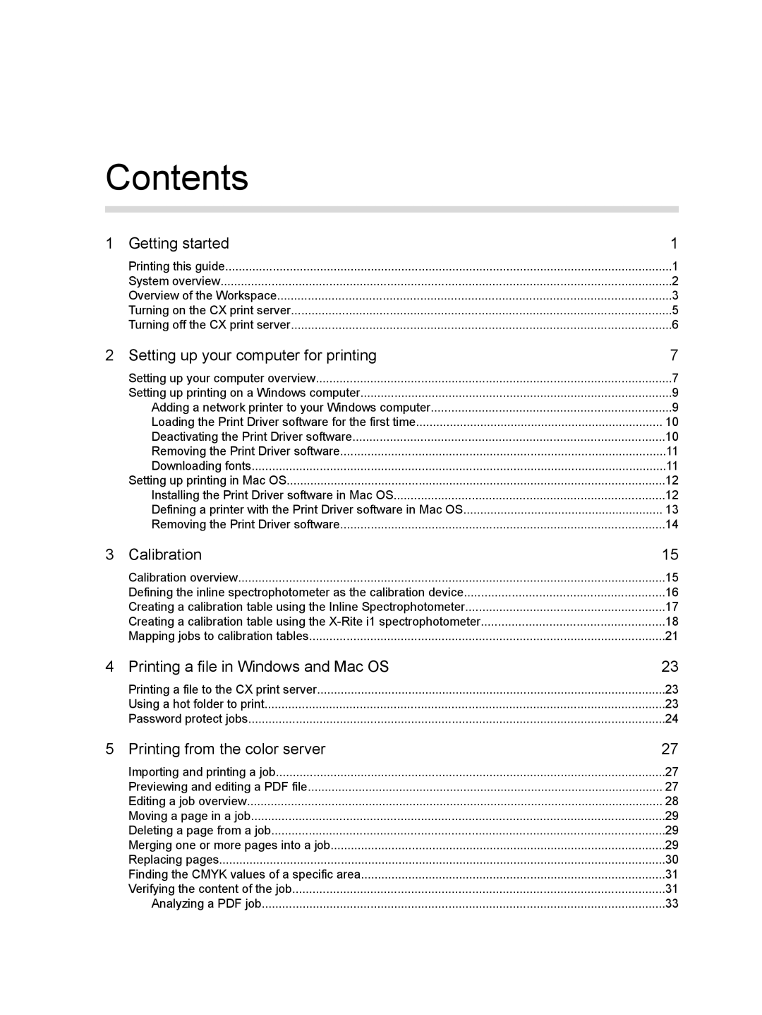 Xerox CX manual Contents 