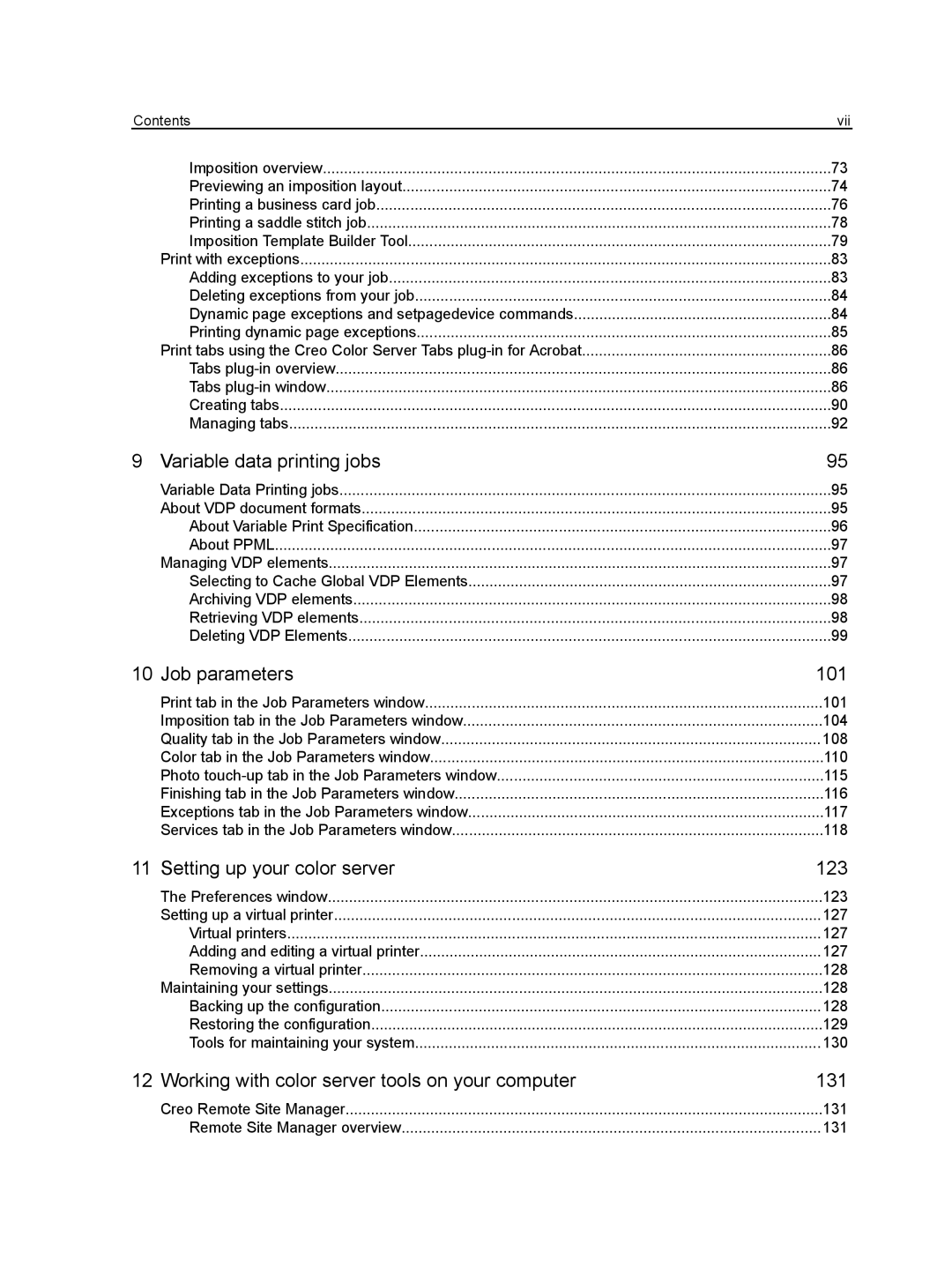 Xerox CX manual Variable data printing jobs 