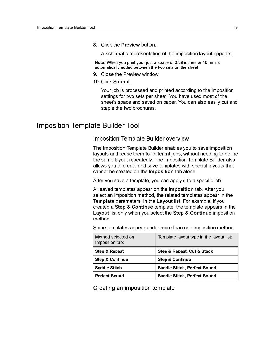 Xerox CX manual Imposition Template Builder Tool, Imposition Template Builder overview, Creating an imposition template 