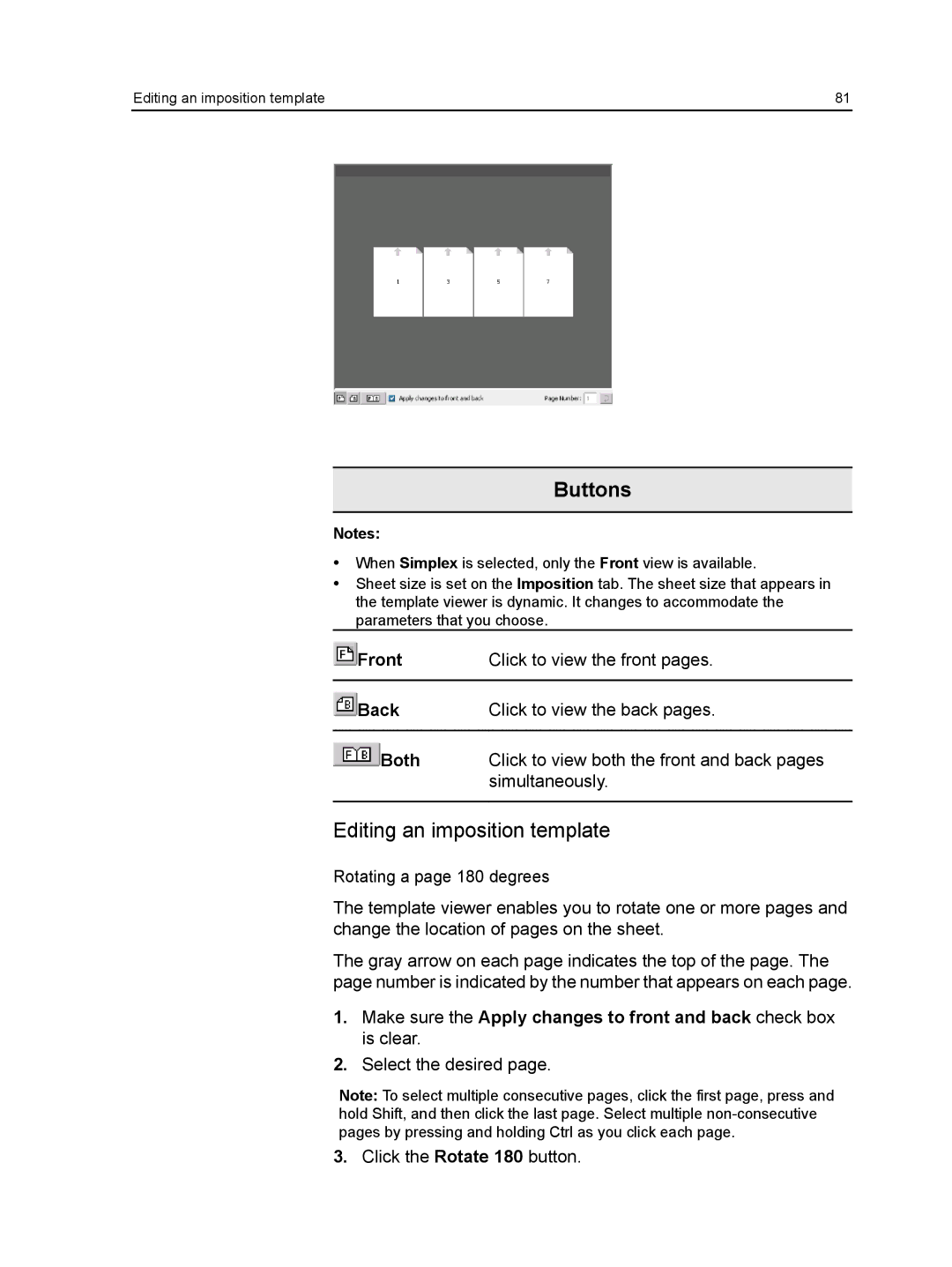 Xerox CX manual Editing an imposition template, Both 