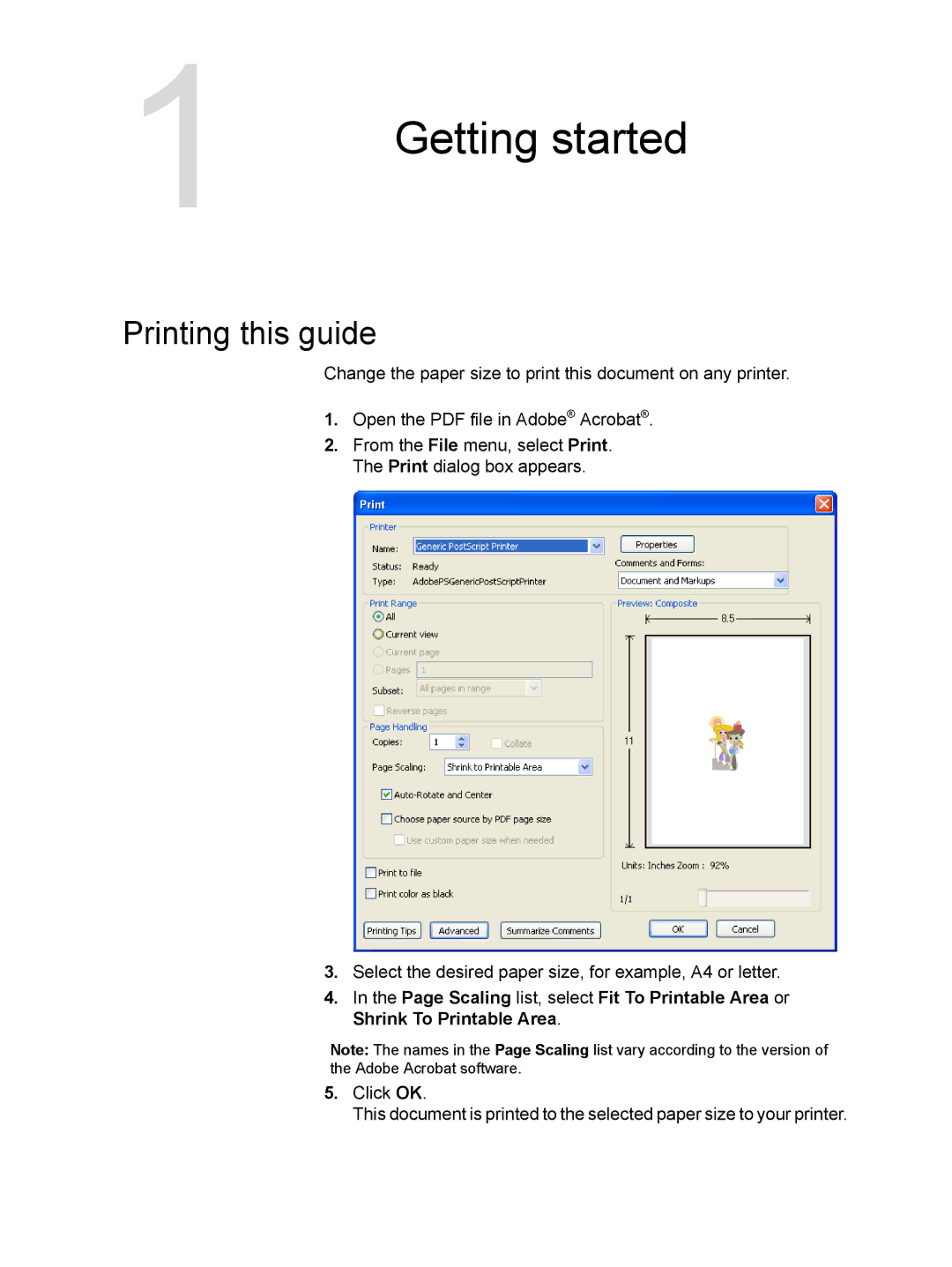 Xerox CX manual Getting started, Printing this guide 