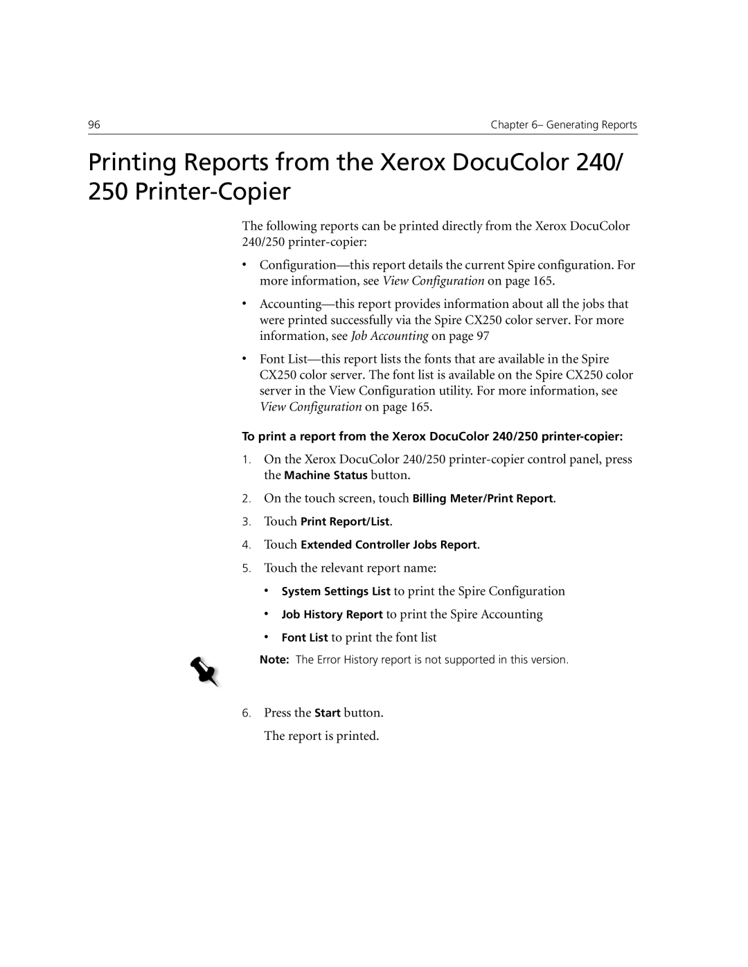 Xerox CX240, CX250 manual On the touch screen, touch Billing Meter/Print Report 