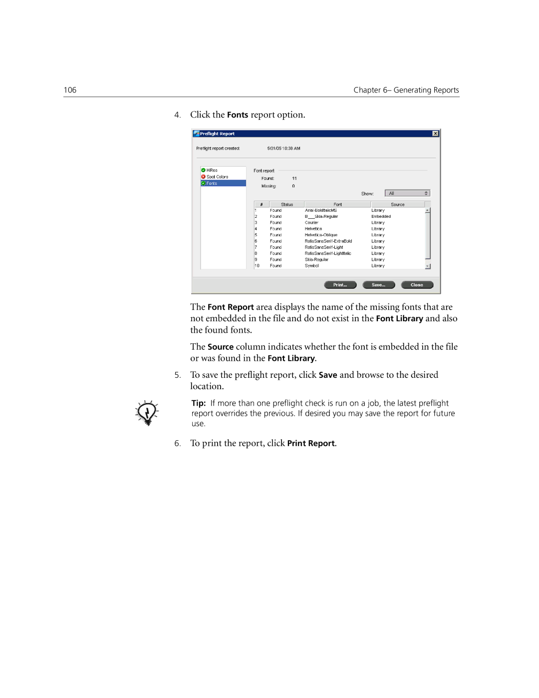 Xerox CX240, CX250 manual To print the report, click Print Report 