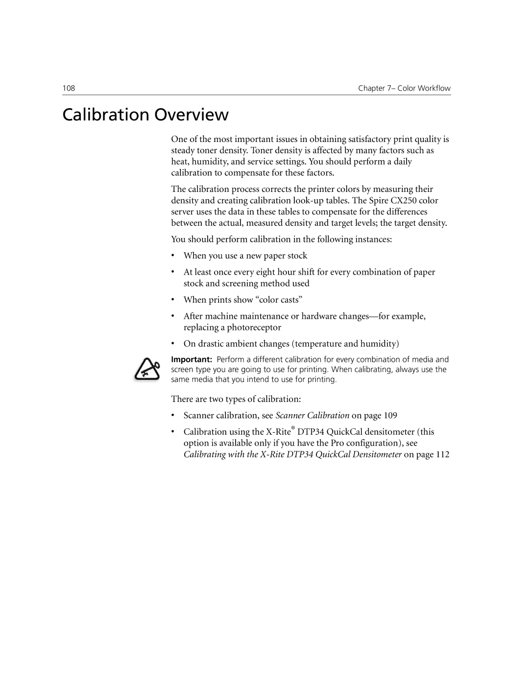 Xerox CX240, CX250 manual Calibration Overview 