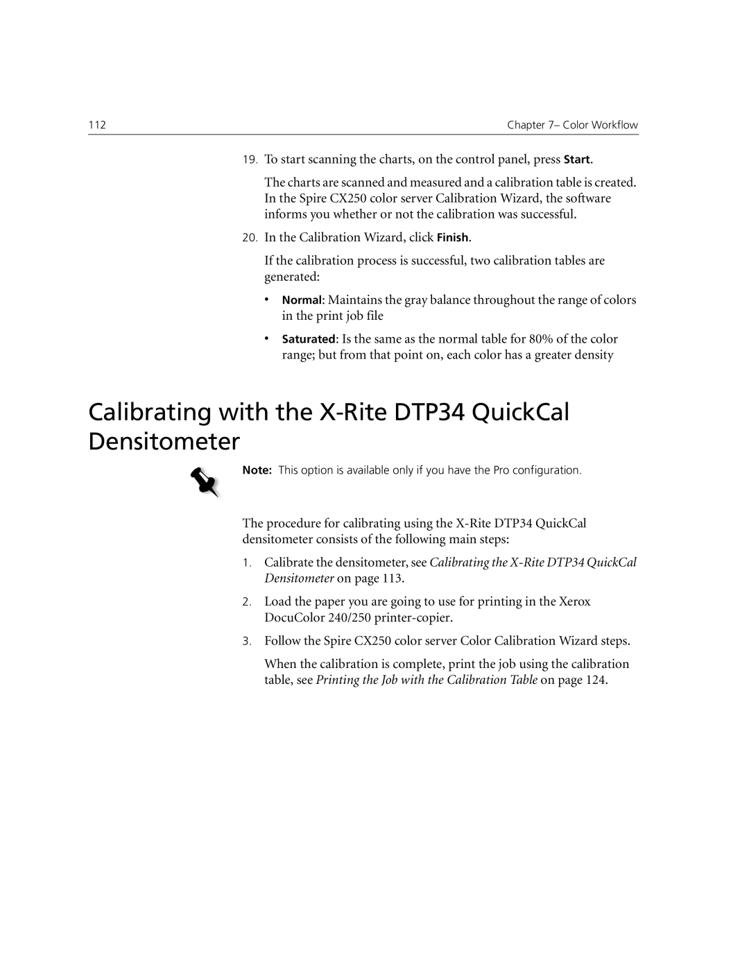 Xerox CX240, CX250 manual Calibrating with the X-Rite DTP34 QuickCal Densitometer 