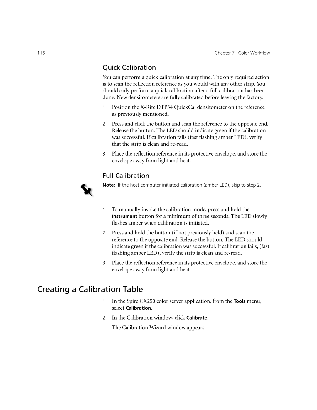 Xerox CX240, CX250 manual Creating a Calibration Table, Quick Calibration, Full Calibration 