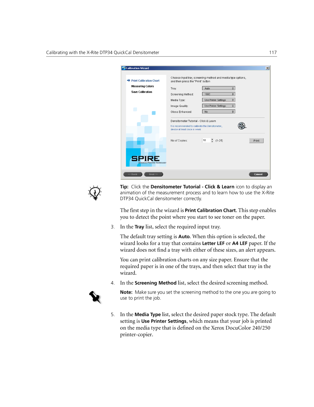 Xerox CX250, CX240 manual Tray list, select the required input tray 