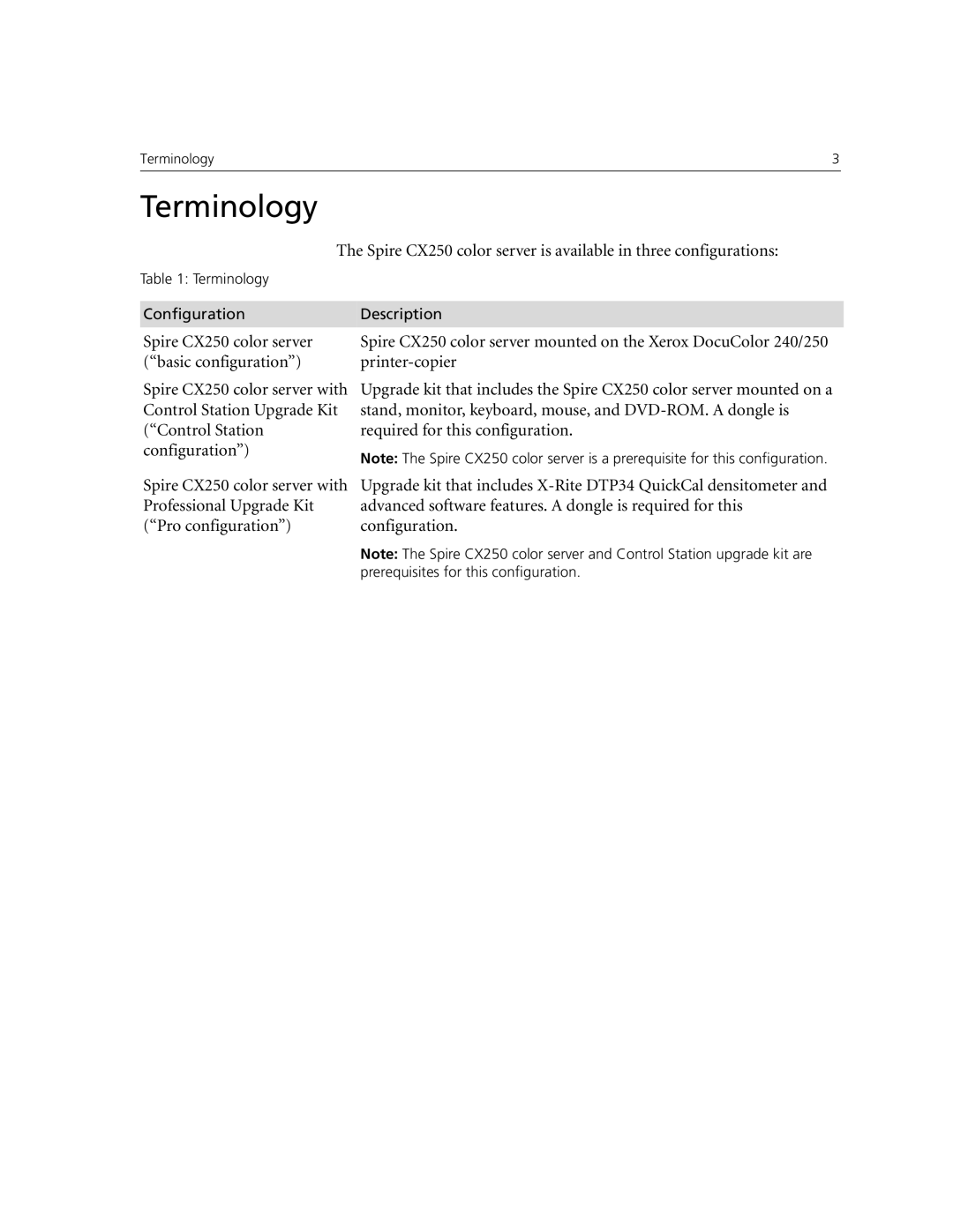 Xerox CX250, CX240 manual Terminology 