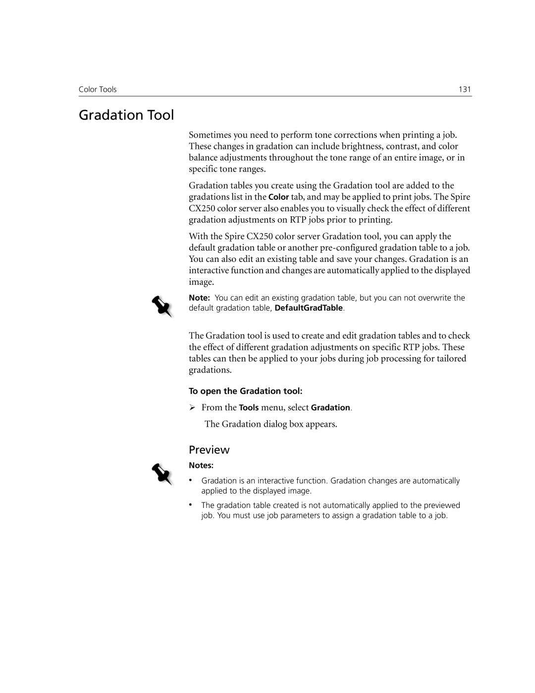 Xerox CX250, CX240 manual Gradation Tool, Preview 