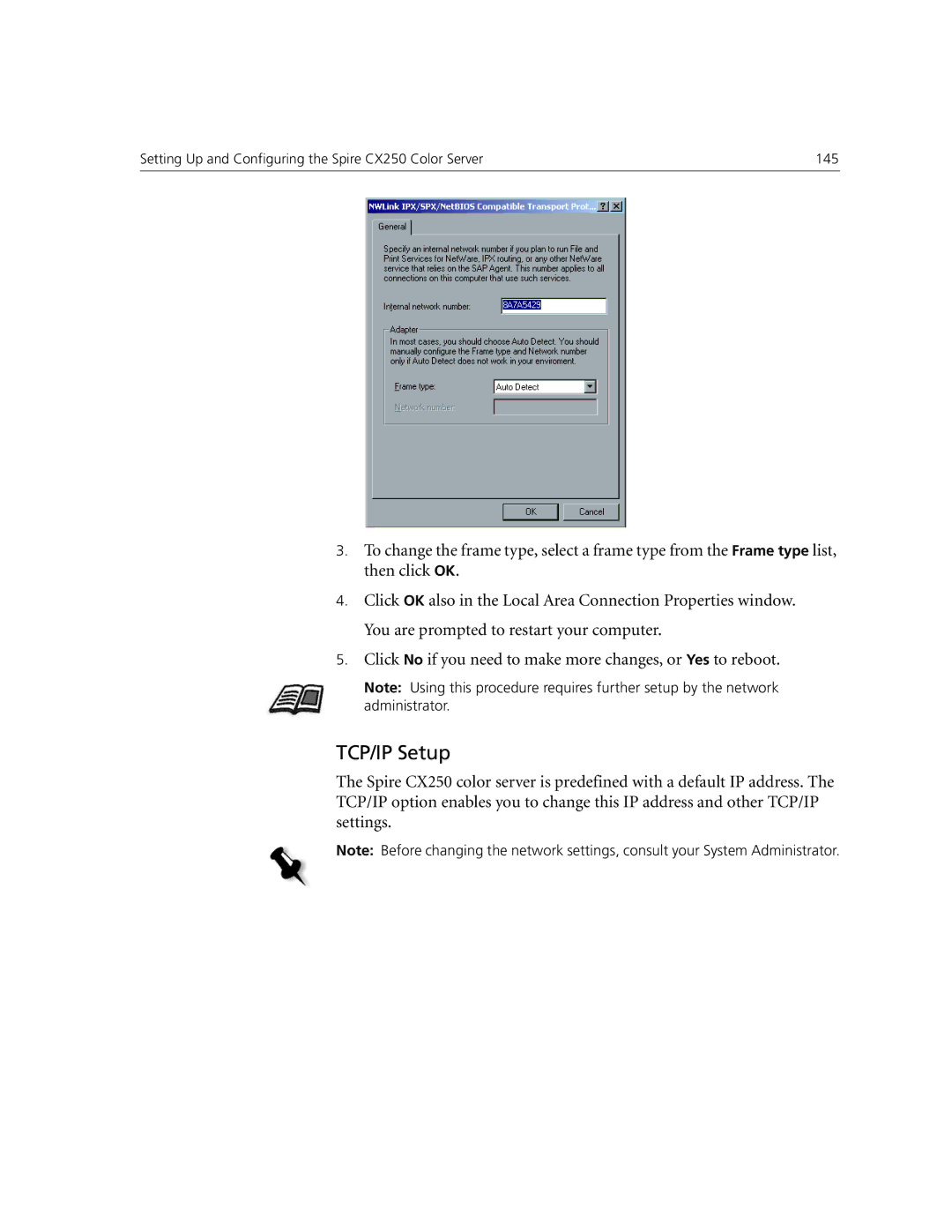 Xerox CX250, CX240 manual TCP/IP Setup 