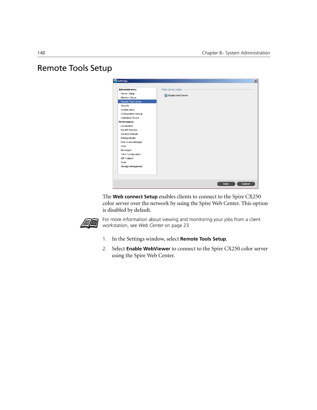 Xerox CX240, CX250 manual Remote Tools Setup 