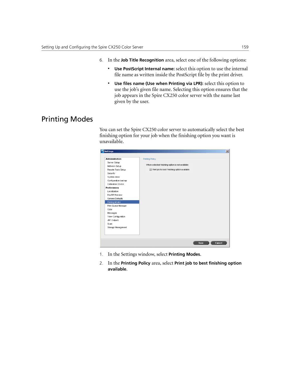 Xerox CX250, CX240 manual Printing Modes 