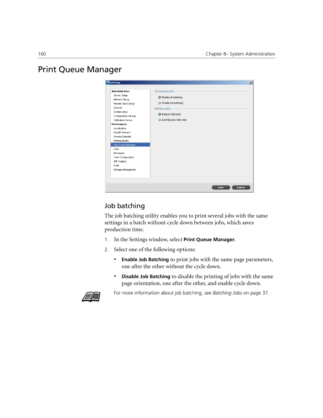 Xerox CX240, CX250 manual Print Queue Manager, Job batching 