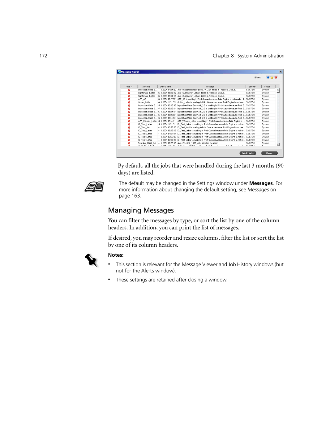 Xerox CX240, CX250 manual Managing Messages 