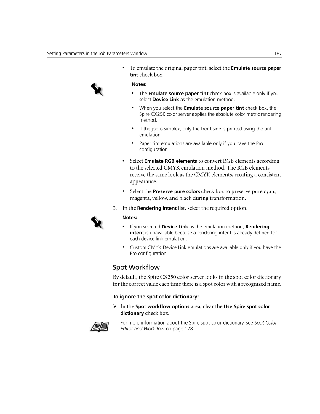 Xerox CX250, CX240 manual Spot Workflow 