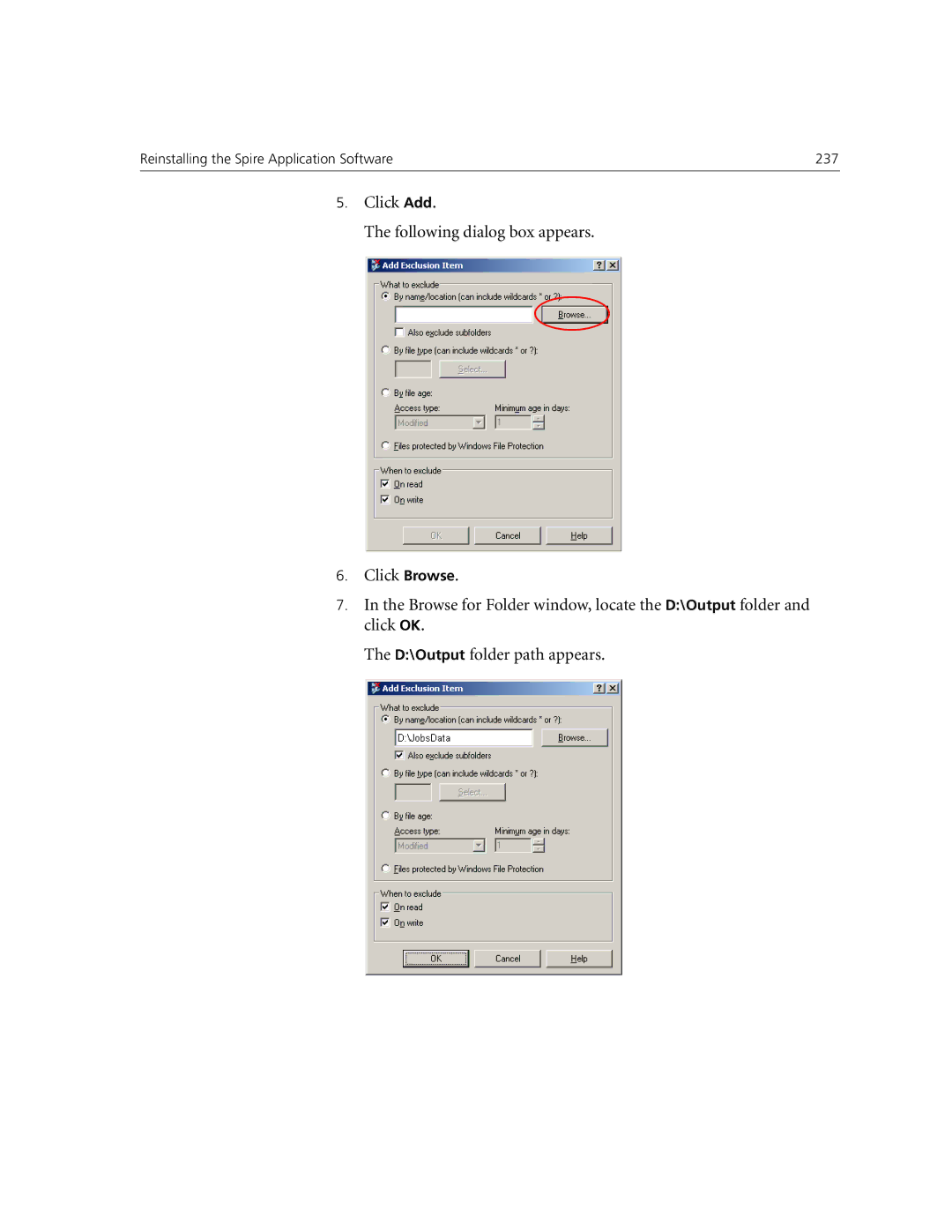 Xerox CX250, CX240 manual Reinstalling the Spire Application Software 237 