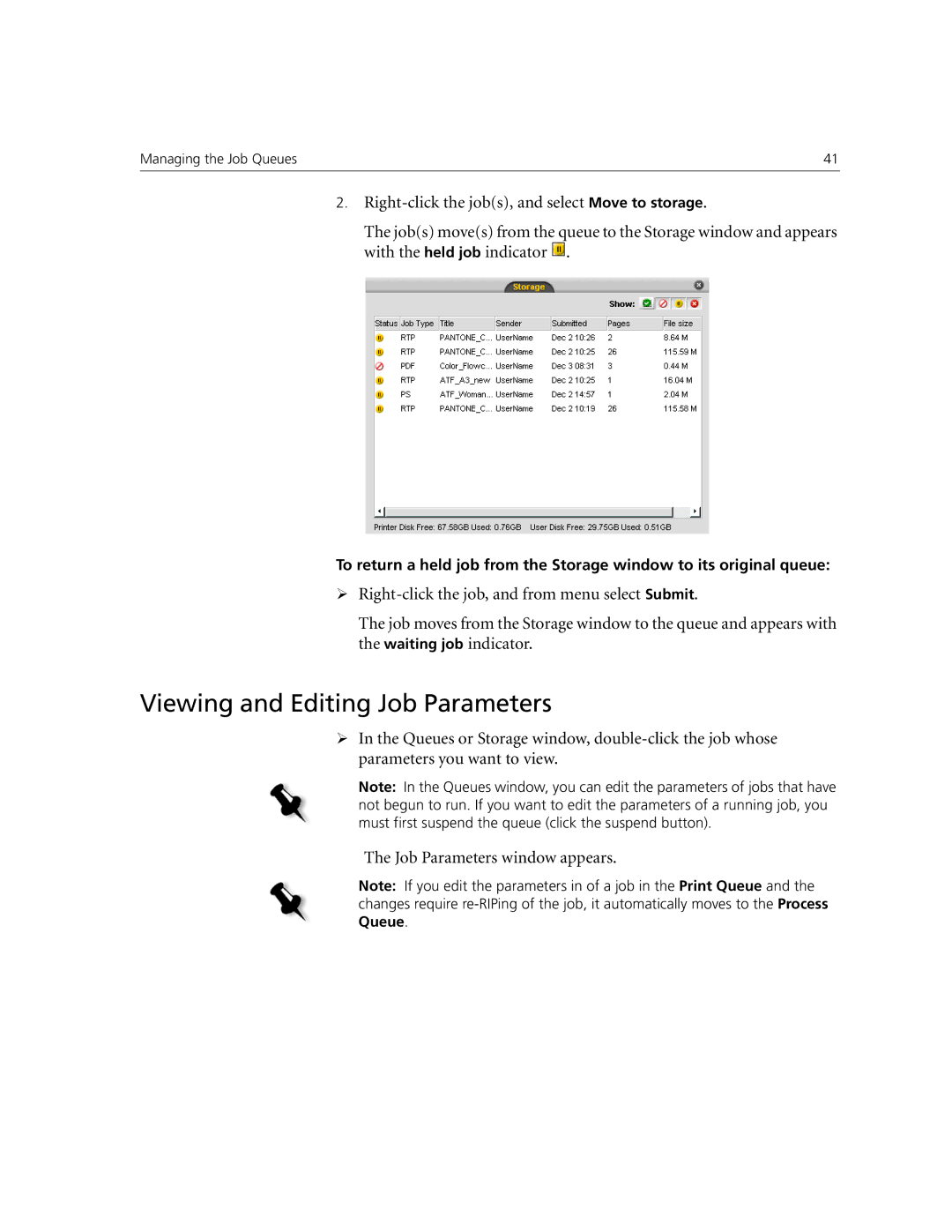 Xerox CX250, CX240 manual Viewing and Editing Job Parameters 