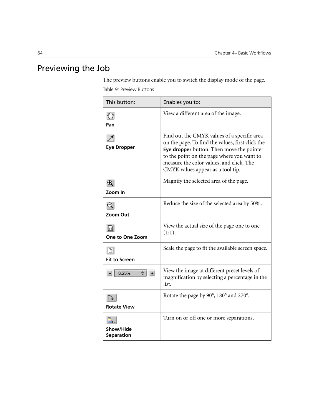 Xerox CX240, CX250 manual Previewing the Job 