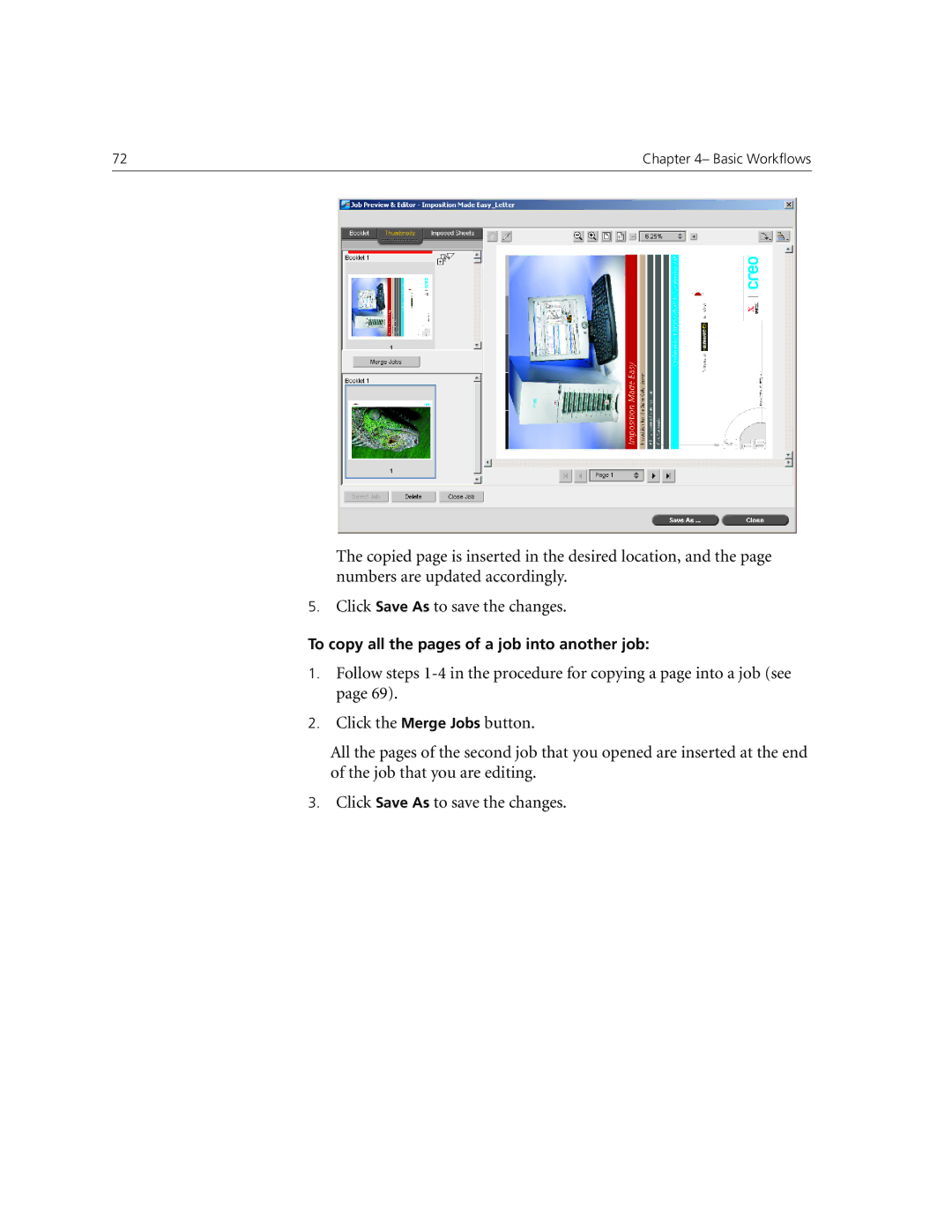 Xerox CX240, CX250 manual To copy all the pages of a job into another job 