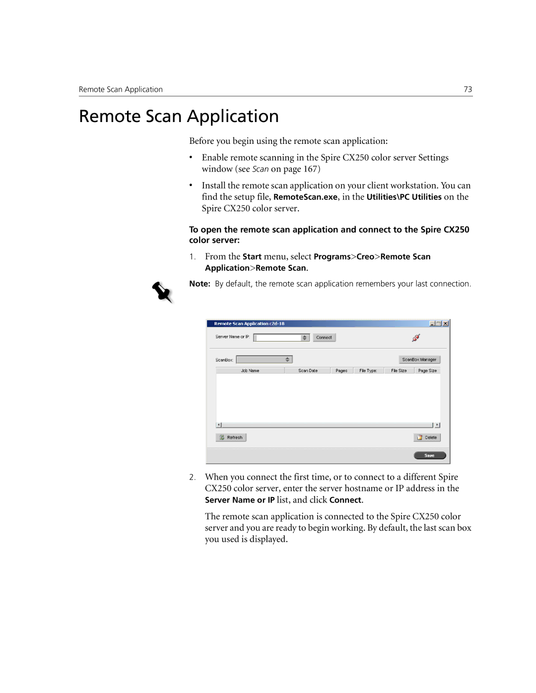 Xerox CX250, CX240 manual Remote Scan Application 