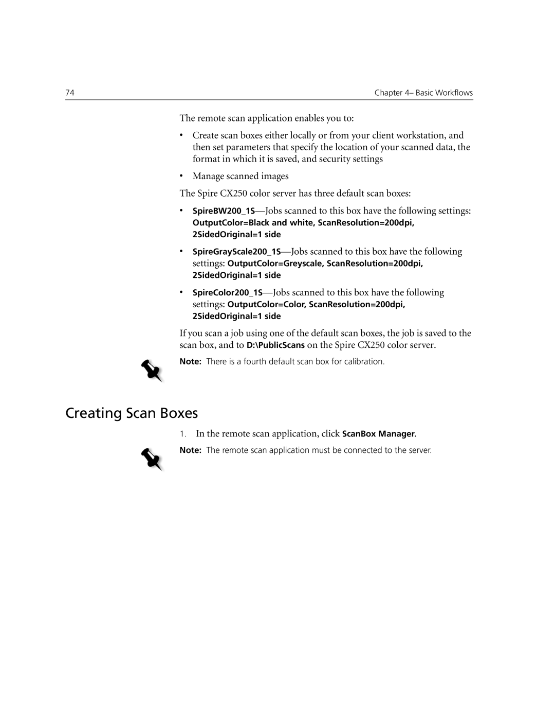 Xerox CX240, CX250 manual Creating Scan Boxes, Settings, Remote scan application, click ScanBox Manager 