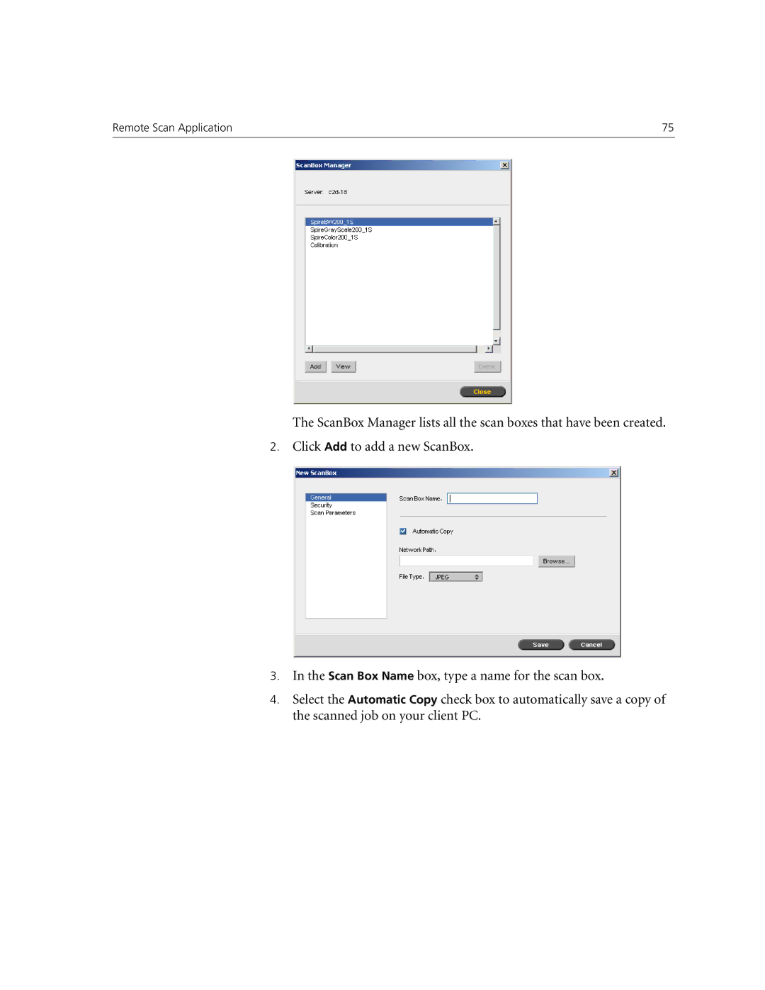 Xerox CX250, CX240 manual Remote Scan Application 