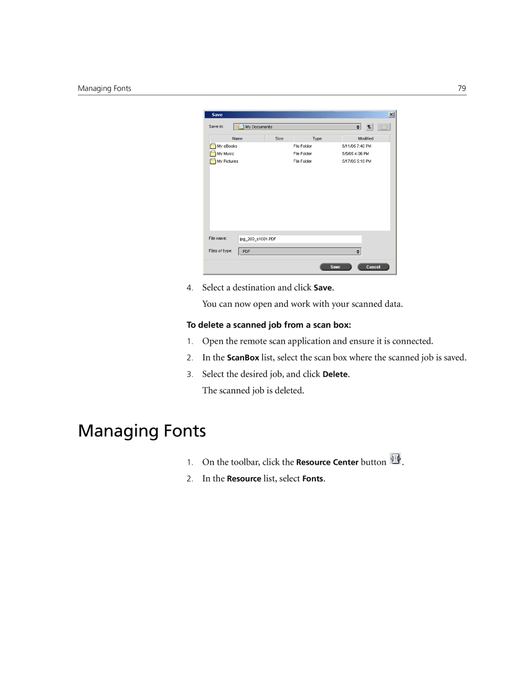 Xerox CX250, CX240 manual Managing Fonts 