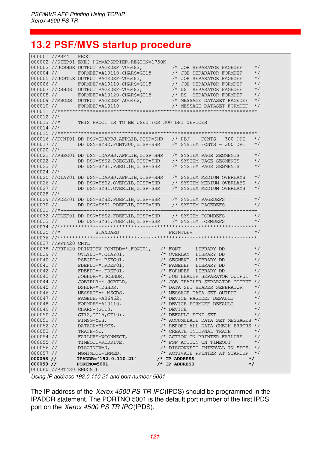 Xerox D60327 instruction manual 13.2 PSF/MVS startup procedure, Pbj 