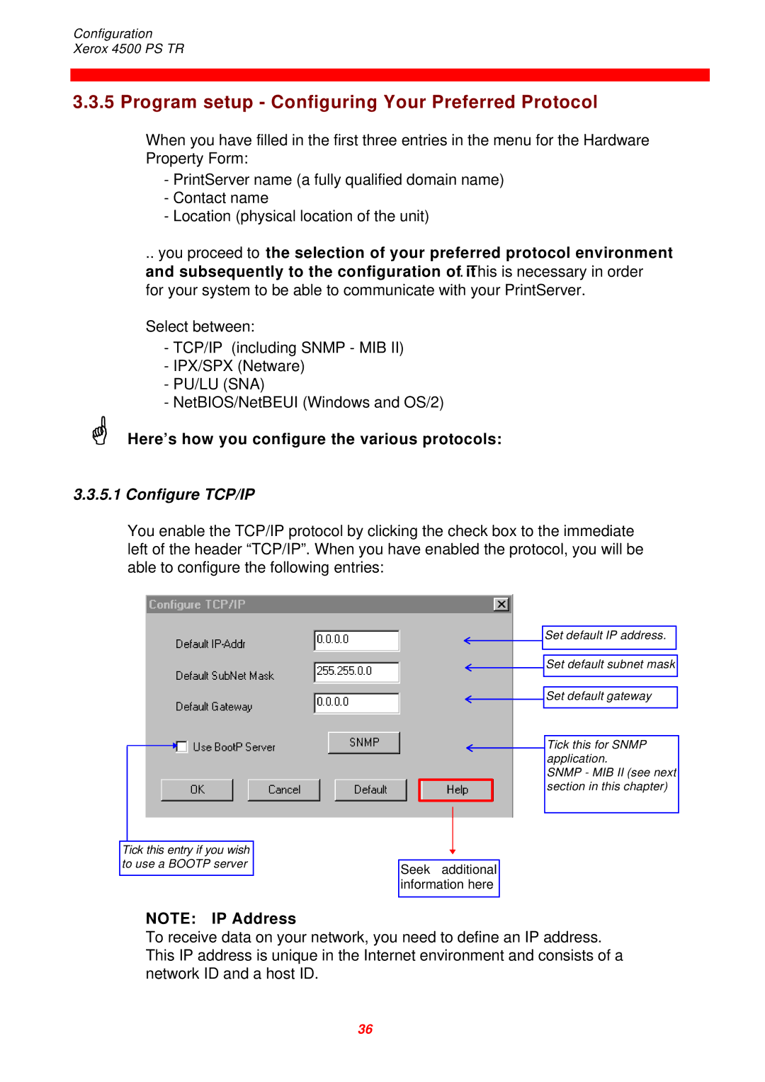 Xerox D60327 Program setup Configuring Your Preferred Protocol, Here’s how you configure the various protocols 