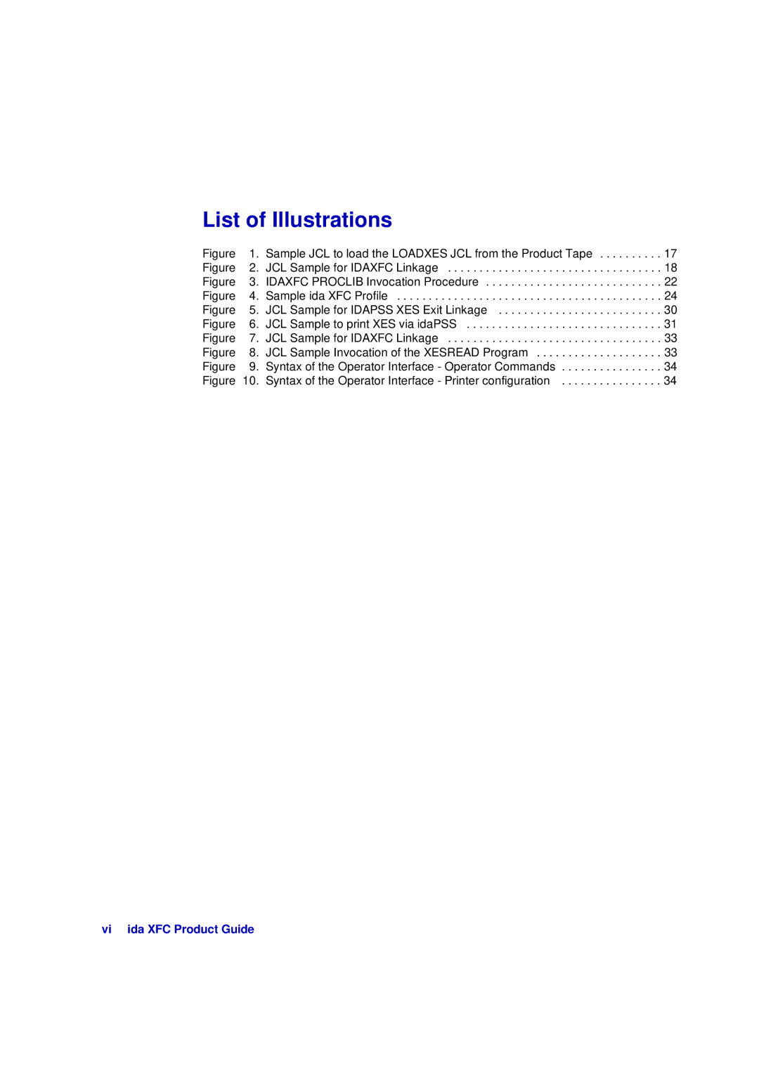 Xerox D63-069-00 manual List of Illustrations, Vi ida XFC Product Guide 